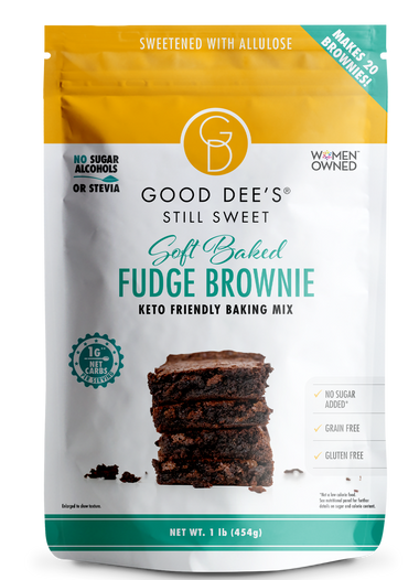 Keto Soft Baked Fudge Brownie Mix - Gluten Free and No Added Sugar, 1lb Bag